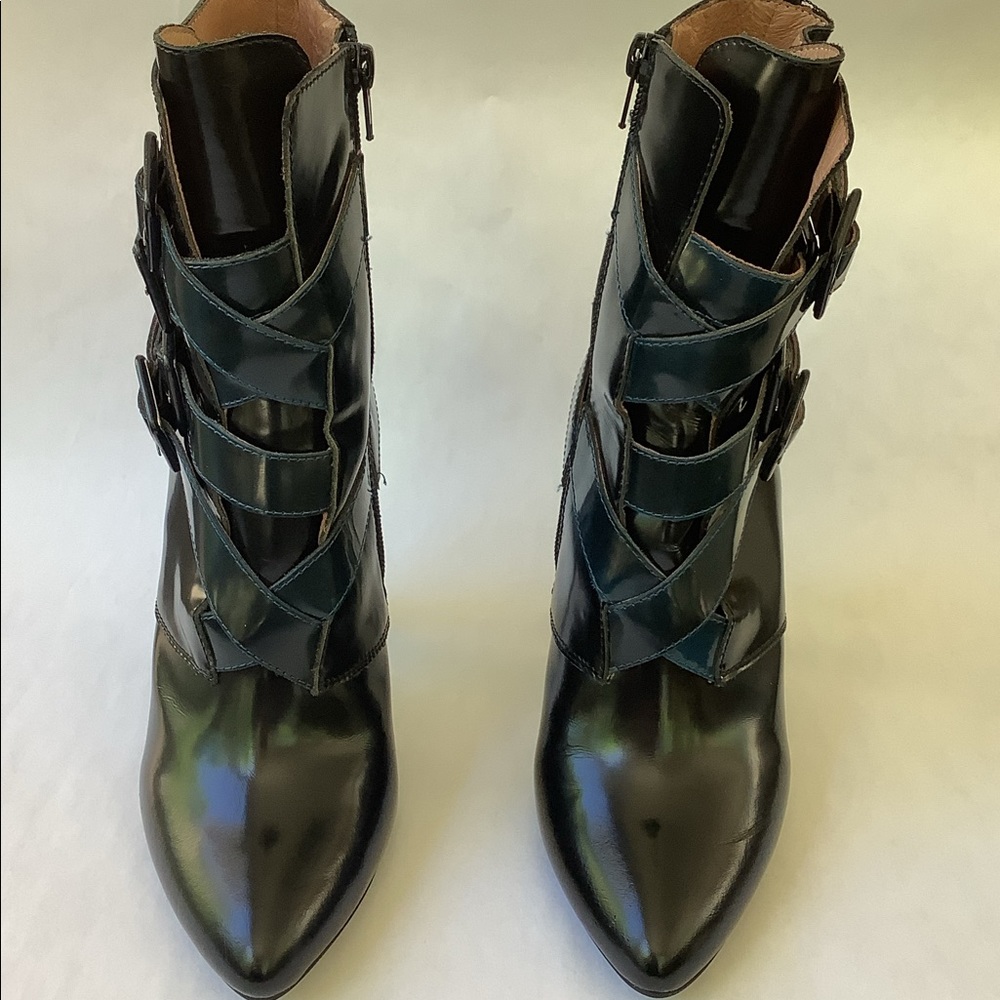 Jeffrey Campbell Black Leather Boots 7.5 - Picture 3 of 9